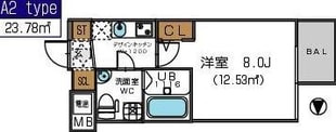 阿波座駅 徒歩3分 4階の物件間取画像